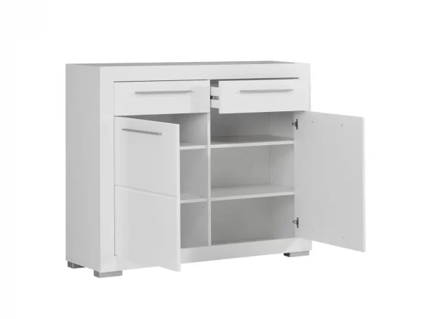White Attrus Shoe Cabinet Open